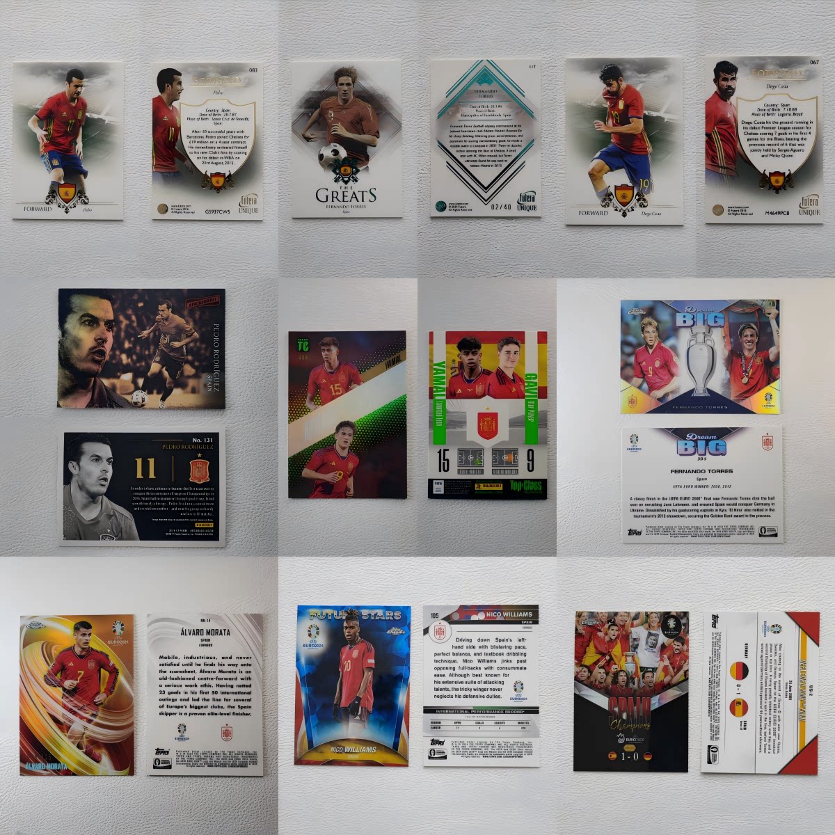 PANINI TOPPS 西班牙 托雷斯 亚马尔 科斯塔 带编限量 球星卡礼物