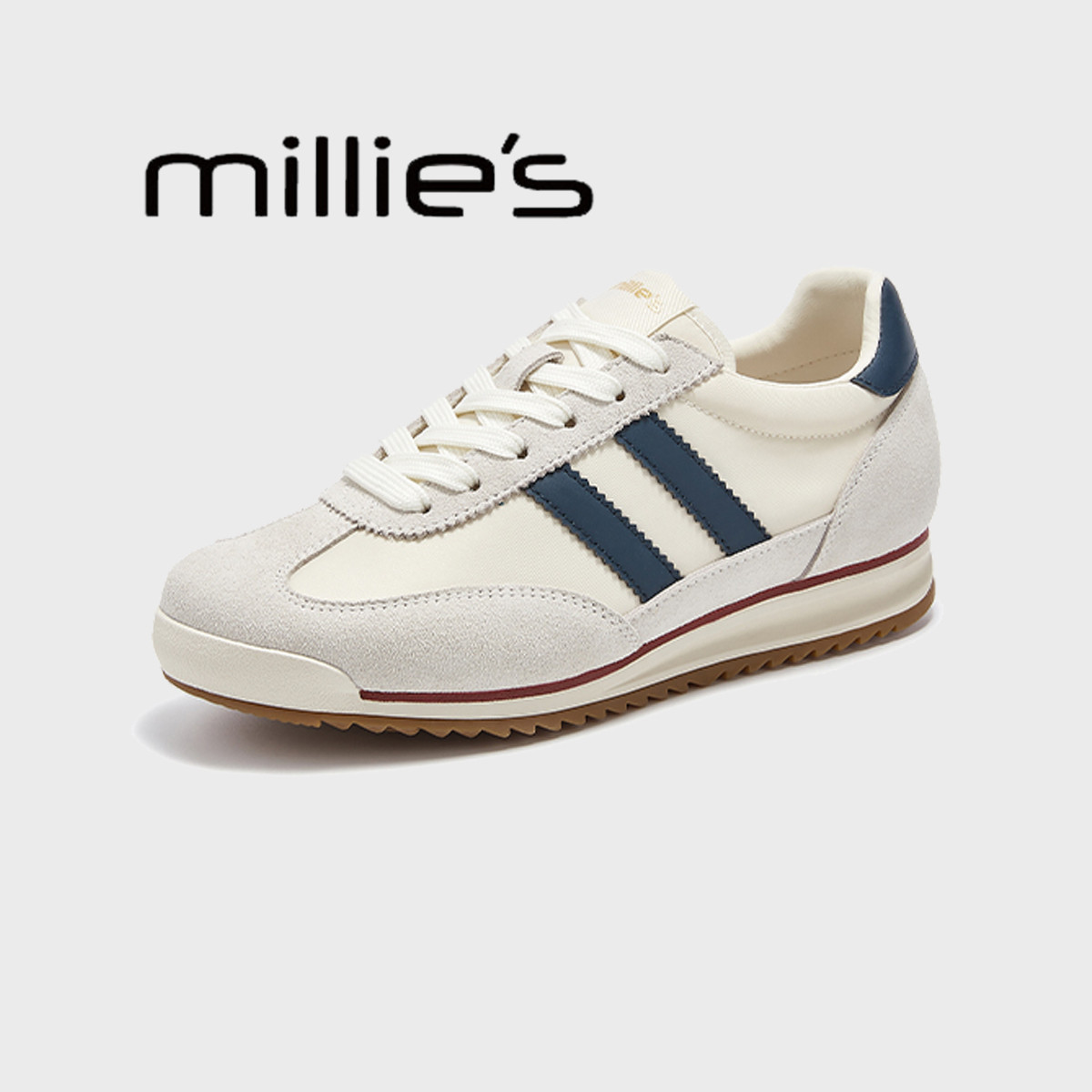 妙丽厚底休闲女鞋2026春季新款德训阿甘鞋小众品牌正品运动小白鞋