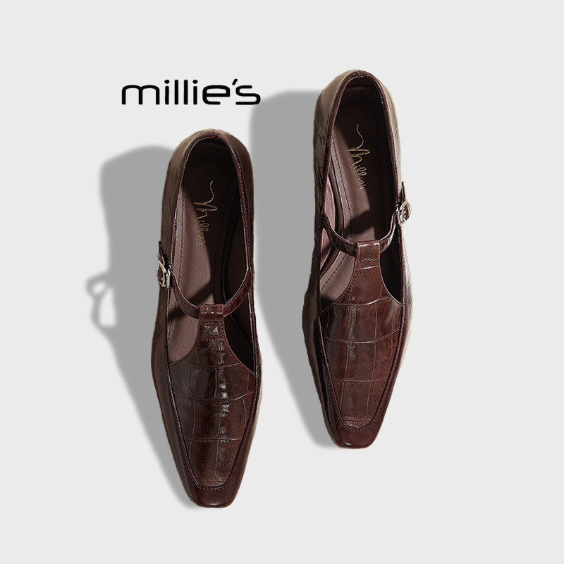 MILLIE'S/妙丽尖头英伦风单鞋