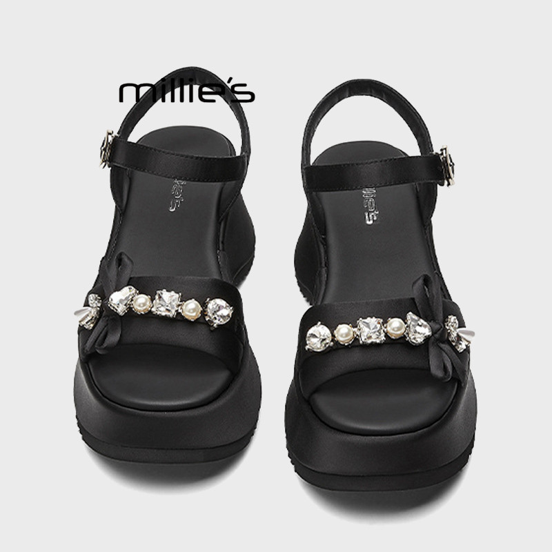 MILLIE'S/妙丽厚底露趾休闲凉鞋