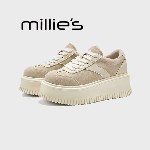 MILLIE'S/妙丽圆头小个子松糕鞋
