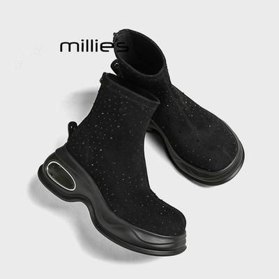 MILLIE'S/妙丽真皮厚底马丁靴