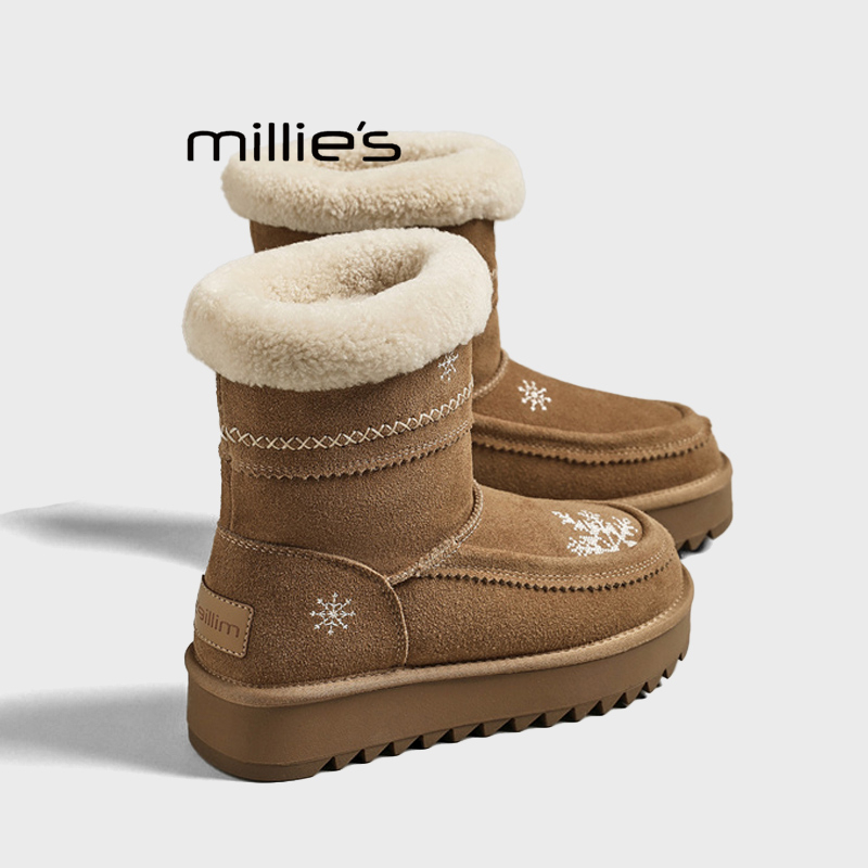 MILLIE'S/妙丽羊羔毛厚底雪地靴