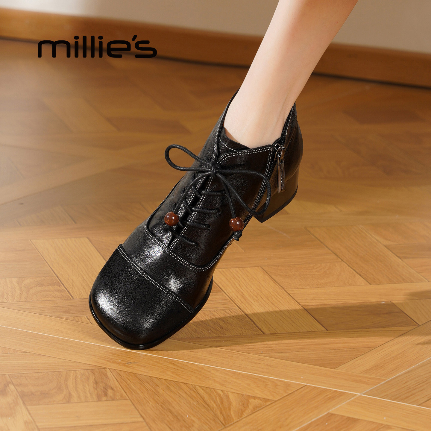 MILLIE'S/妙丽真皮切尔西靴