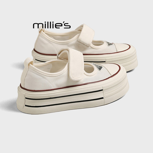 MILLIE'S/妙丽网纱透气小白鞋