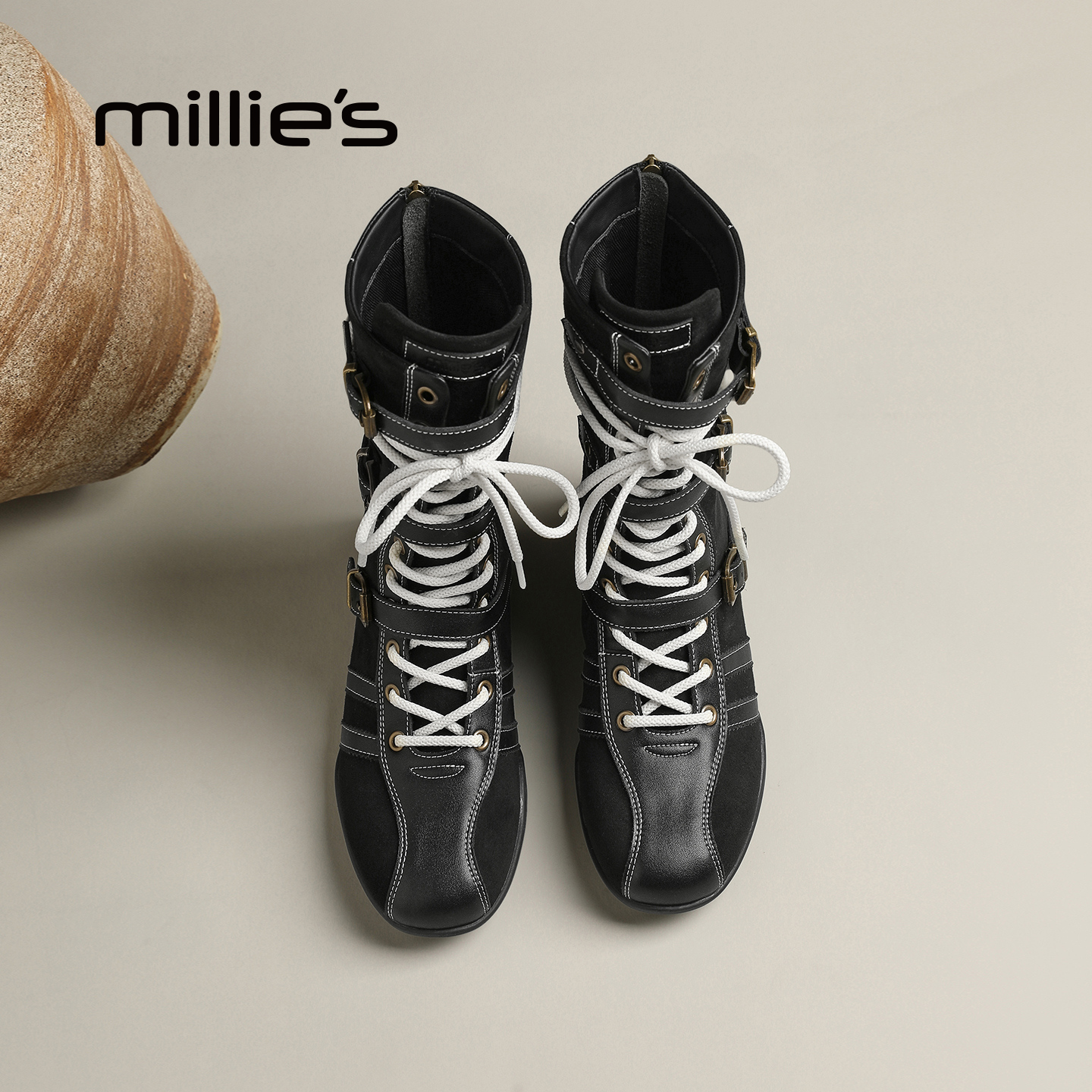 MILLIE'S/妙丽加绒短靴德训靴冬