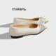 休闲平底外穿浅口单鞋 MILLIE 女2026春季 款 妙丽蝴蝶结芭蕾舞鞋