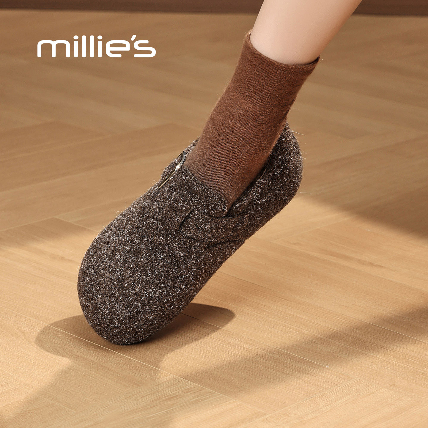 MILLIE'S/妙丽真皮复古勃肯鞋