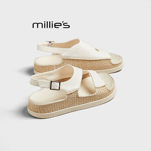 轻便休闲防滑软底不累脚沙滩凉鞋 MILLIE 海岛鞋 妙丽2025夏新款
