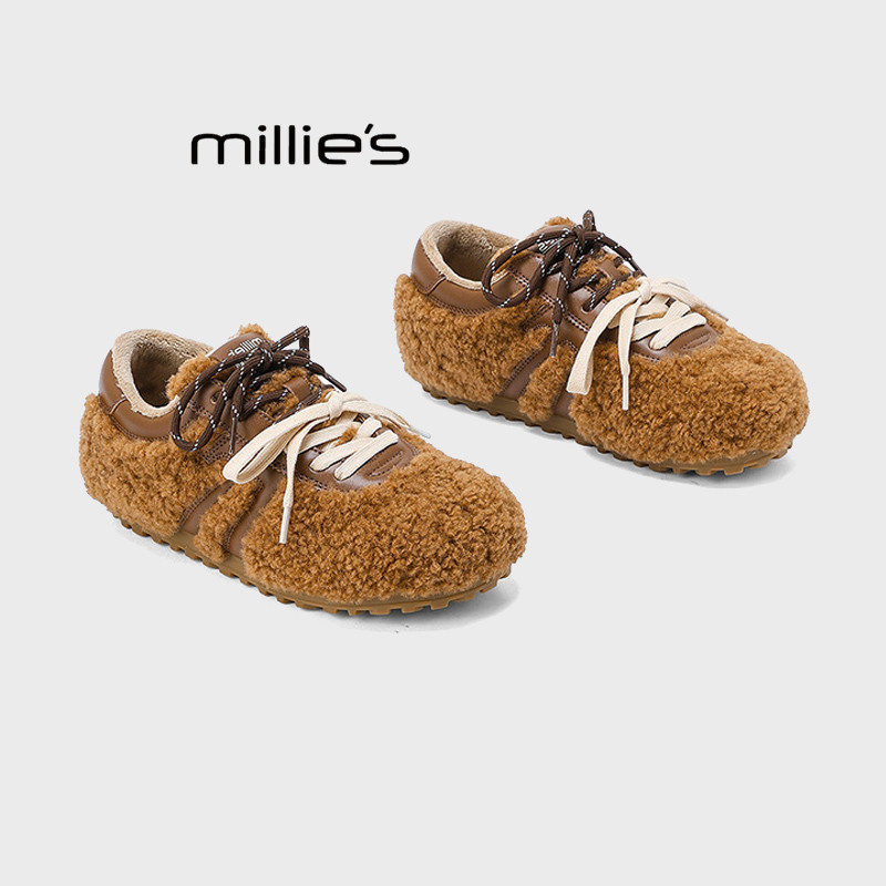 MILLIE'S/妙丽加绒毛毛棉鞋女款秋冬新款休闲时尚平底防滑保暖鞋Z,女鞋,时尚休闲鞋,淘宝优惠券,粉丝福利购,淘宝优惠卷