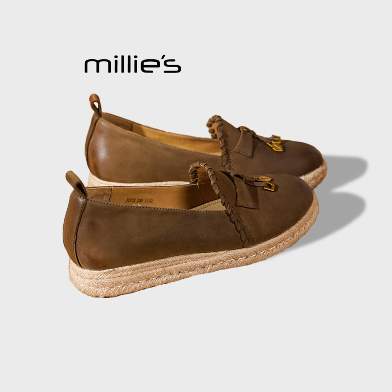 MILLIE'S/妙丽法式圆头渔夫鞋