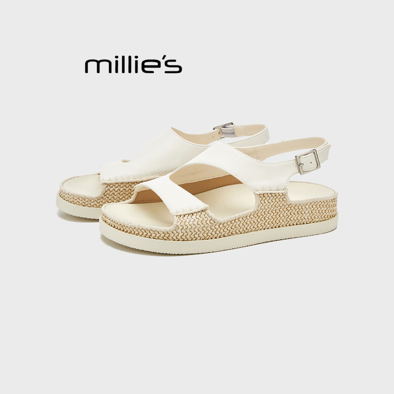 MILLIE'S/妙丽圆头厚底博肯鞋