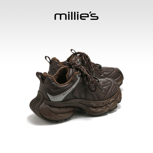 网面跑步鞋 妙丽厚底老爹鞋 增高百搭休闲运动鞋 2025新款 MILLIE