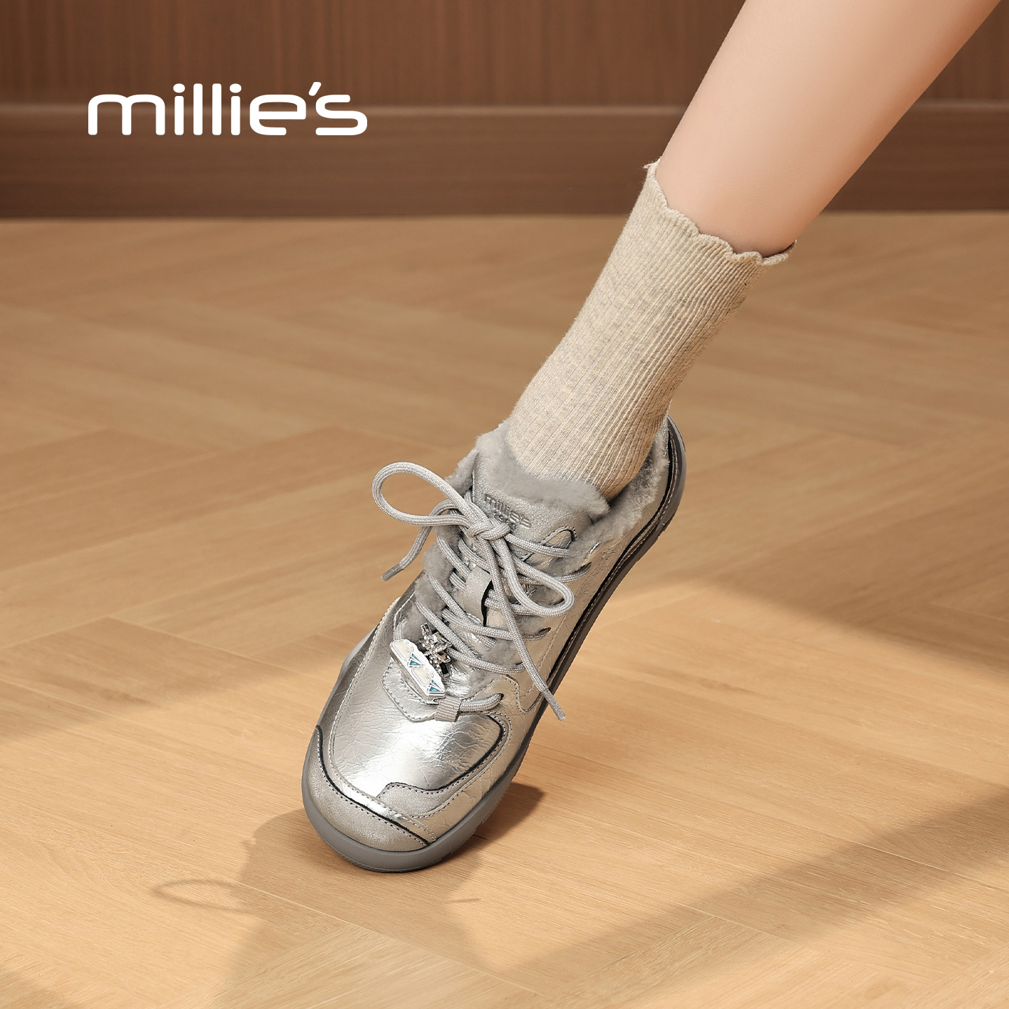 MILLIE'S/妙丽厚底百搭阿甘鞋