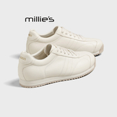 女运动休闲百搭小白鞋 MILLIE 新款 阿甘平底德训鞋 妙丽2026春季