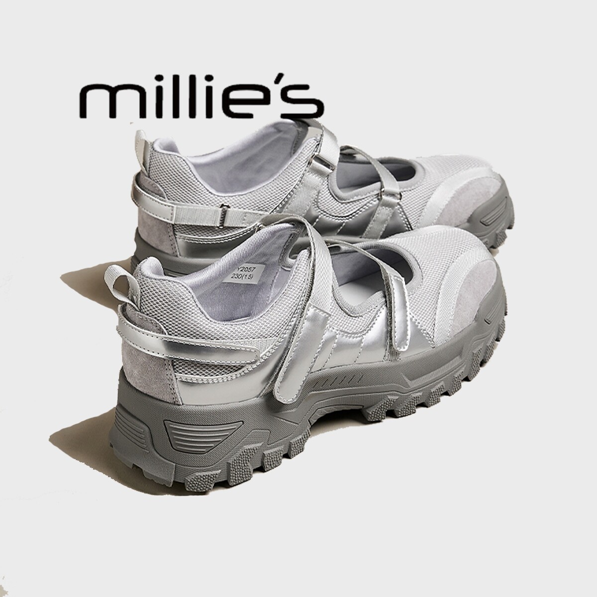 妙丽2026新款厚底魔术贴玛丽珍鞋女春季配阔腿裤的百搭户外休闲鞋