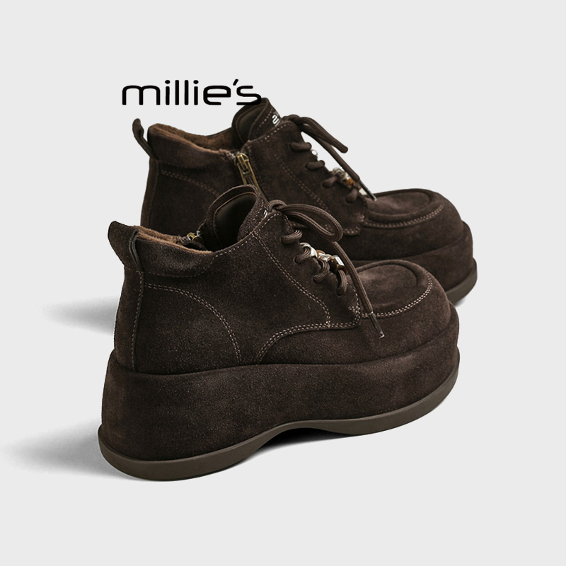 MILLIE'S/妙丽复古磨砂皮勃肯鞋