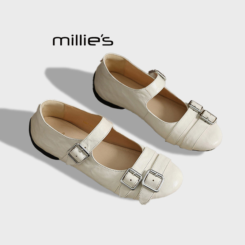 MILLIE'S/妙丽时尚勃肯鞋2026春季款百搭休闲舒适洋气ins潮小皮鞋,女鞋,浅口单鞋,淘宝优惠券,粉丝福利购,淘宝优惠卷
