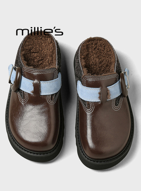 MILLIE'S/妙丽2025秋冬新款加绒保暖雪地靴女厚底防滑勃肯鞋Z