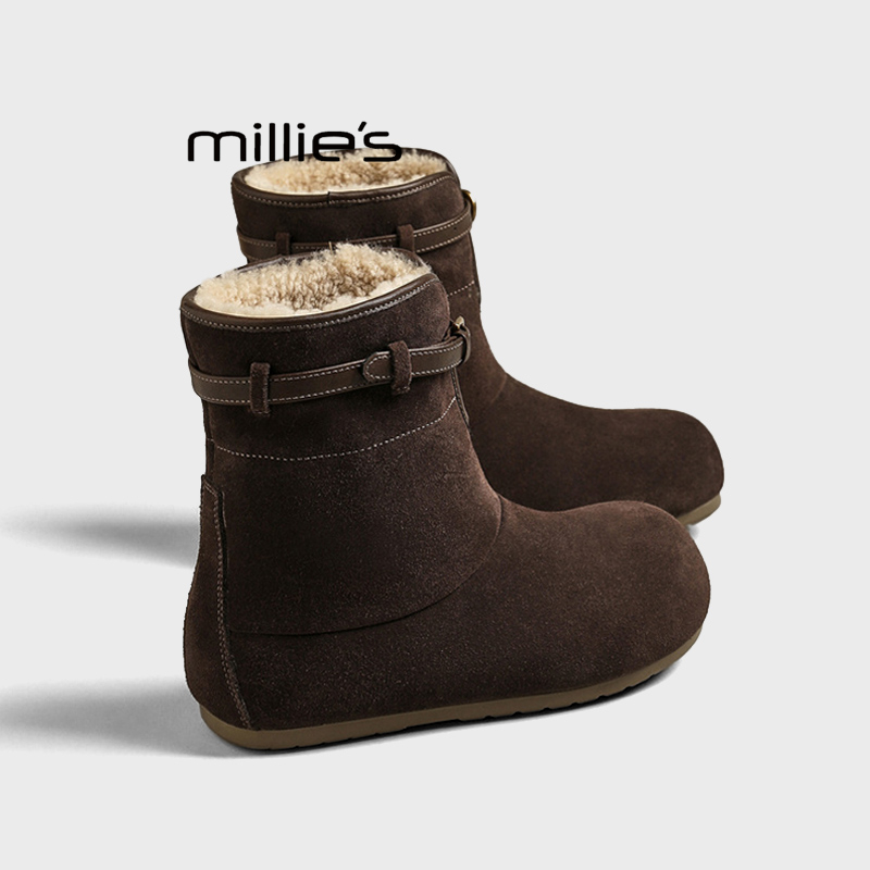 MILLIE'S/妙丽皮毛一体雪地棉靴