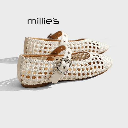 MILLIE'S/妙丽编织镂空单鞋