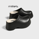 妙丽秋冬加绒厚底勃肯鞋 懒人半拖穆勒鞋 MILLIE 包头拖鞋 女外穿Z