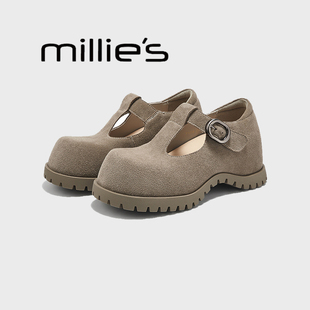 休闲浅口单鞋 妙丽圆头松糕底日系翻毛独特小众时尚 春秋 MILLIE