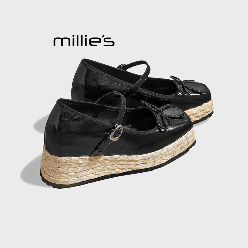 MILLIE'S/妙丽复古厚底单鞋雨鞋