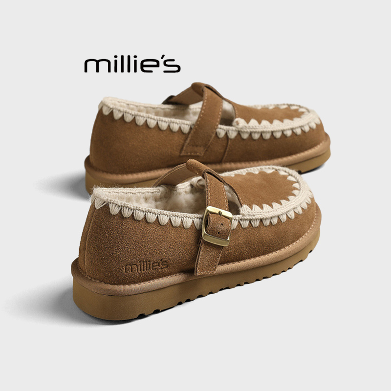 MILLIE'S/妙丽加绒加厚毛毛鞋