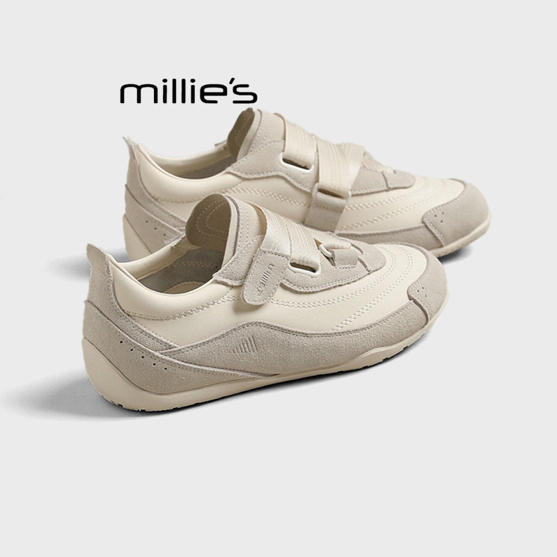 MILLIE'S/妙丽城市机能芭蕾风休闲鞋女真皮平底鞋魔术贴德训鞋冬,女鞋,老爹鞋,淘宝优惠券,粉丝福利购,淘宝优惠卷
