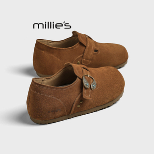 懒人外穿一脚蹬内增高单鞋 妙丽2025秋季 复古勃肯鞋 新款 MILLIE