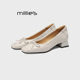 MILLIE 女蝴蝶结百搭一脚蹬Z 芭蕾风方头浅口单鞋 妙丽2026春季