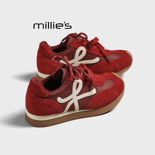 阿甘鞋 妙丽德训鞋 加绒内增高大头运动休闲板鞋 子Z 女冬款 MILLIE