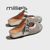 妙丽2026新款 一脚蹬女鞋 镂空单鞋 百搭休闲包头半拖穆勒厚底博肯鞋