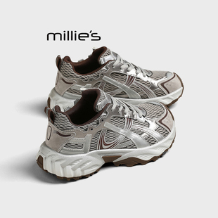 女2025秋季 妙丽老爹鞋 款 厚底增高休闲运动鞋 MILLIE 轻便跑步鞋