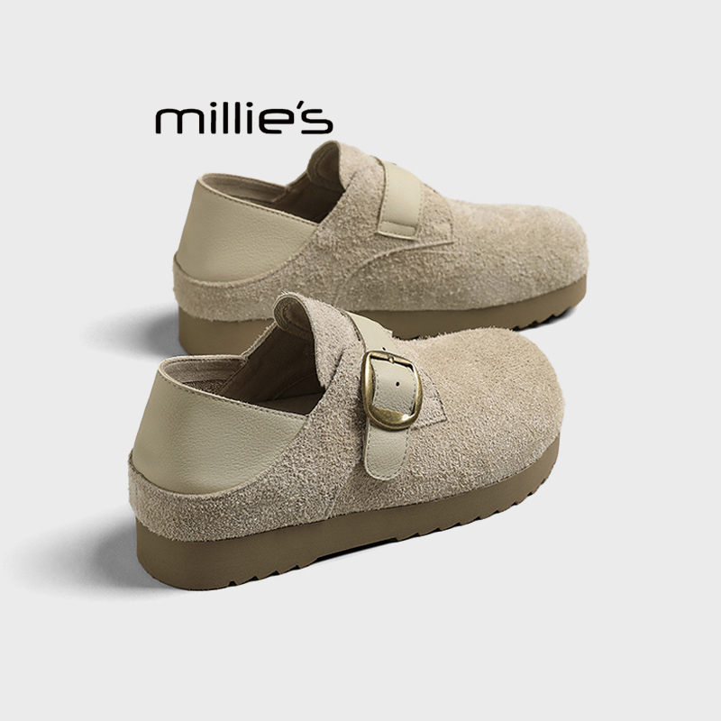 MILLIE'S/妙丽巨好穿厚底勃肯鞋