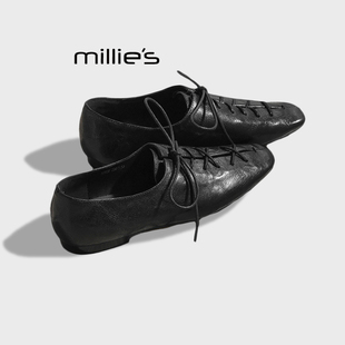 布洛克鞋 妙丽秋季 美拉德软皮软底舒适女鞋 英伦风小皮鞋 MILLIE