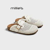 镂空休闲凉拖鞋 MILLIE 女 包头拖鞋 女百搭懒人鞋 妙丽2026夏款
