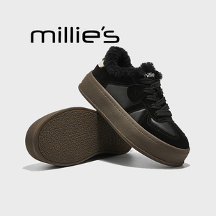 厚底增高板鞋 妙丽2025秋冬新款 百搭运动休闲鞋 女Z 时尚 MILLIE