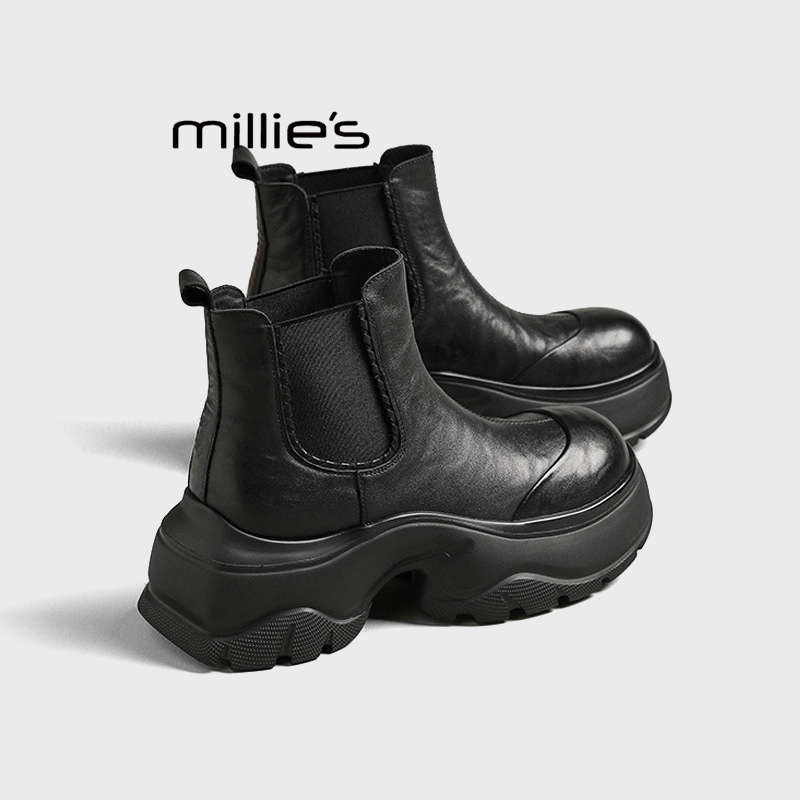 MILLIE'S/妙丽厚底英伦风短靴