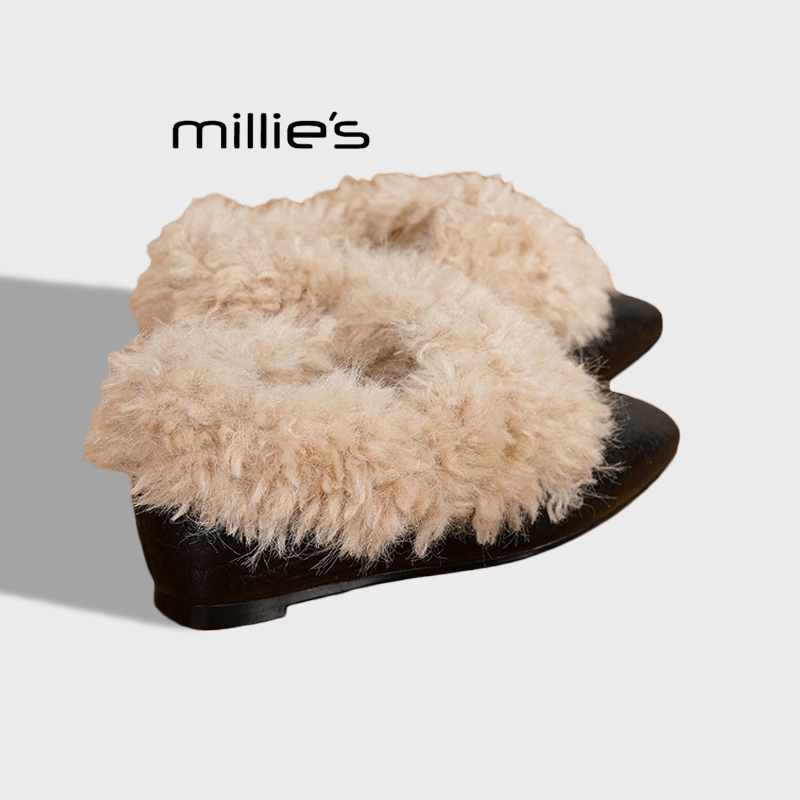MILLIE'S/妙丽韩系加绒毛毛鞋