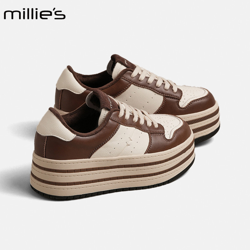 MILLIE'S/妙丽复古厚底加绒板鞋
