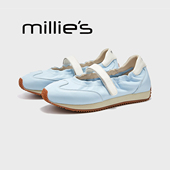 学院风复古单鞋 妙丽蓝色玛丽珍鞋 MILLIE 女2026春季 新款 雨鞋