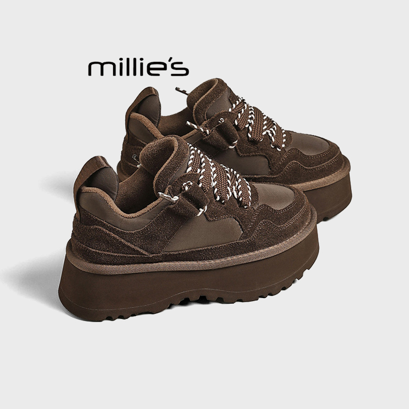 MILLIE'S/妙丽拼色厚底休闲鞋