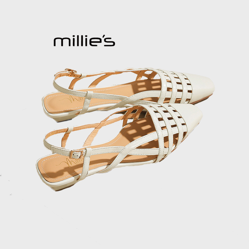MILLIE'S/妙丽镂空包头凉鞋女