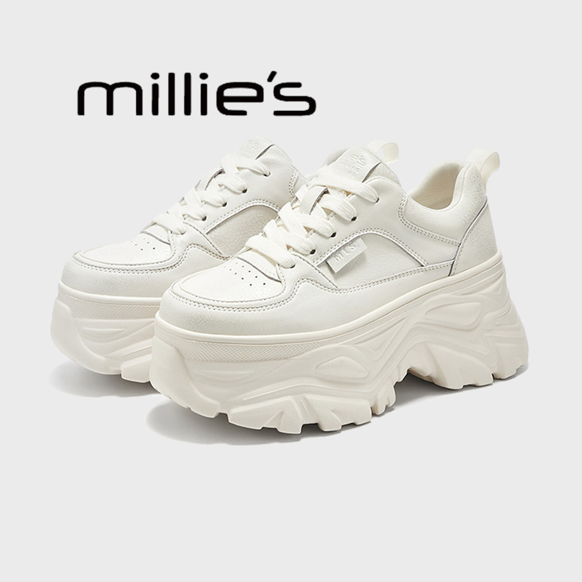 妙丽2025新款春季小个子增高老爹鞋轻便配裙子8cm厚底小白鞋女鞋,女鞋,时尚休闲鞋,淘宝优惠券,粉丝福利购,淘宝优惠卷