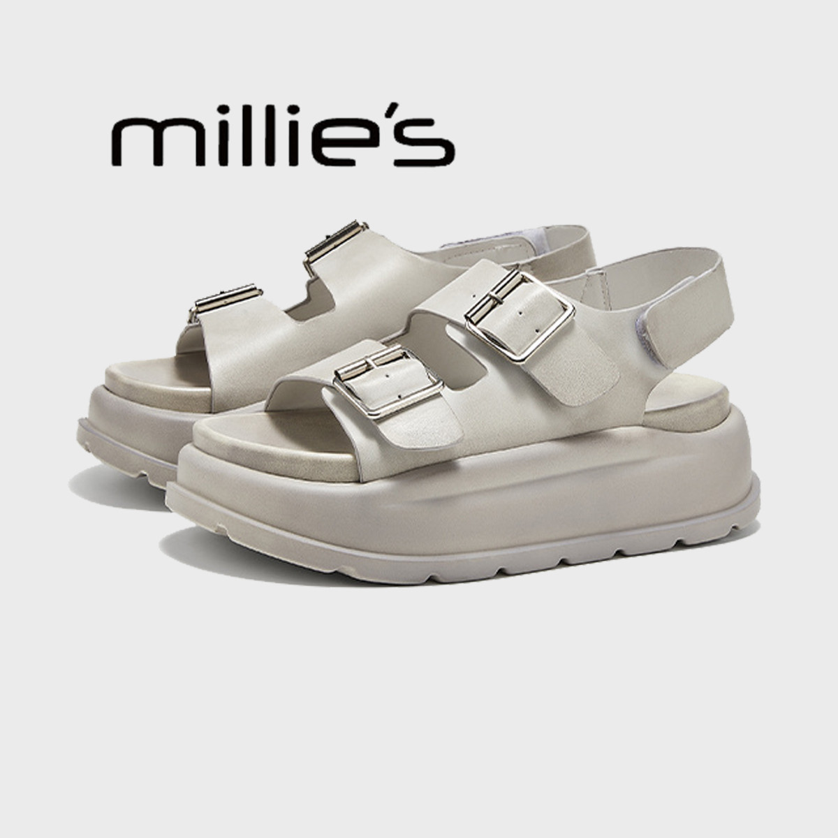 妙丽松糕厚底凉鞋女款2026新款夏季舒适不累脚软底配裙子罗马鞋子