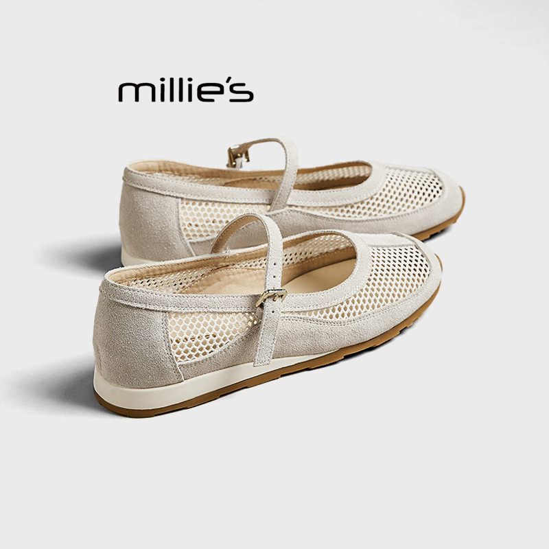MILLIE'S/妙丽真皮小众芭蕾舞鞋