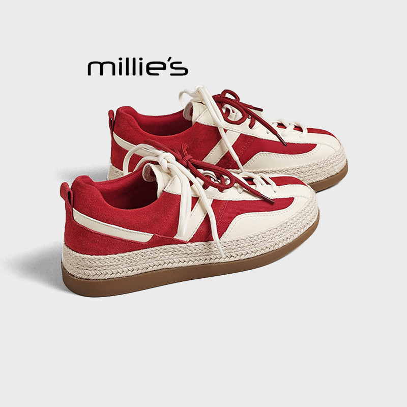 MILLIE'S/妙丽复古透气阿甘德训鞋女舒适春款百搭运动厚底休闲鞋