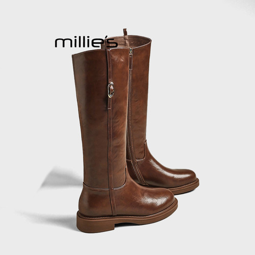 MILLIE'S/妙丽真皮长筒靴女